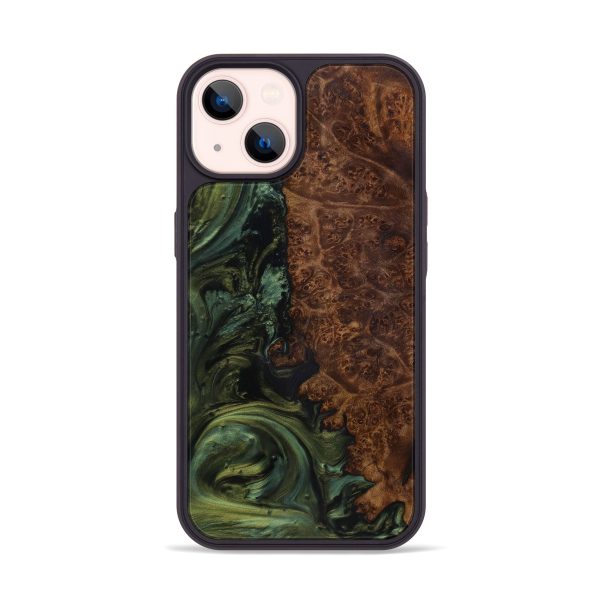 iPhone 14 Wood+Resin Phone Case - Allisson (Dark Green, 591920) For Discount