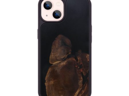 iPhone 14 Wood+Resin Phone Case - Shawna (Pure Black, 595745) For Cheap