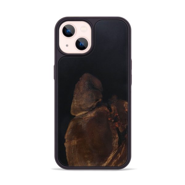 iPhone 14 Wood+Resin Phone Case - Shawna (Pure Black, 595745) For Cheap