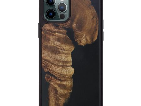 iPhone 12 Pro Wood+Resin Phone Case - Alka (Pure Black, 595744) Cheap