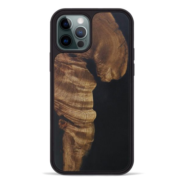 iPhone 12 Pro Wood+Resin Phone Case - Alka (Pure Black, 595744) Cheap