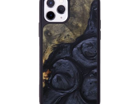 iPhone 11 Pro Wood+Resin Phone Case - Ardis (Pure Black, 595597) For Cheap