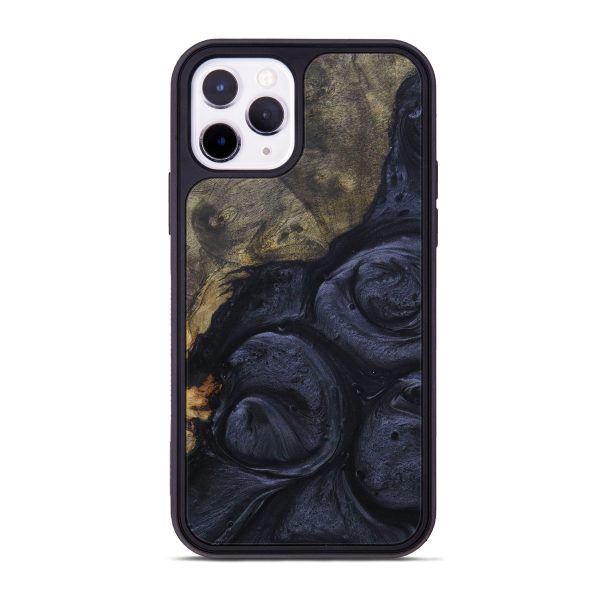 iPhone 11 Pro Wood+Resin Phone Case - Ardis (Pure Black, 595597) For Cheap