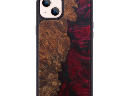 iPhone 14 Plus Wood+Resin Phone Case - Core (Dark Red, 595664) Discount