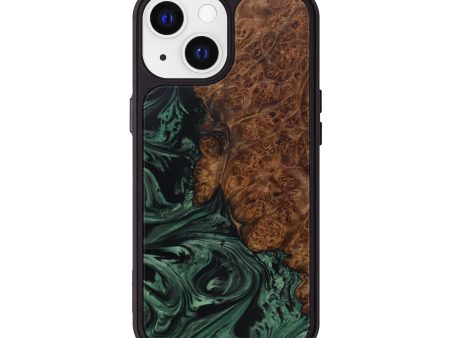 iPhone 13 Wood+Resin Phone Case - Chick (Dark Green, 591907) Fashion