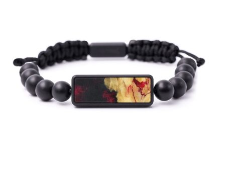 Bead Wood+Resin Bracelet - Munir (Dark Red, 595612) Hot on Sale