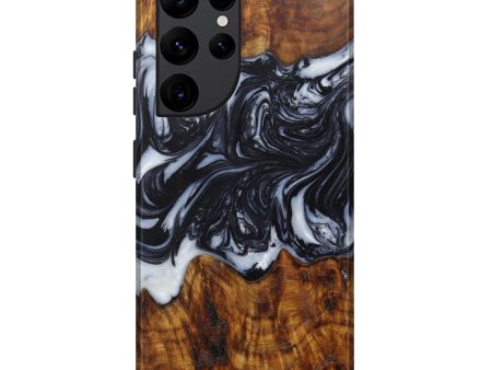 Galaxy S22 Ultra Wood+Resin Live Edge Phone Case - Zafar (Black & White, 593778) Online Sale