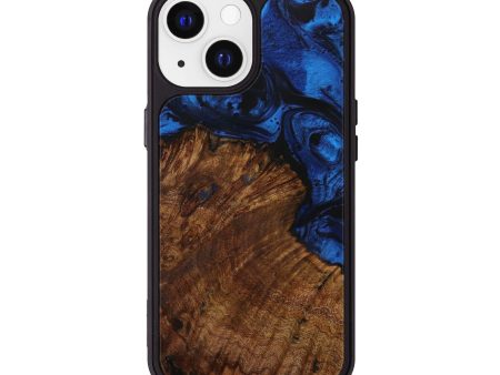 iPhone 13 Wood+Resin Phone Case - Gee (Dark Blue, 595954) Online Hot Sale