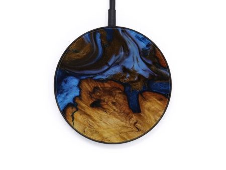 Circle Wood+Resin Wireless Charger - Lilllie (Teal & Gold, 593864) Sale