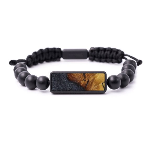 Bead Wood+Resin Bracelet - Gyo (Pure Black, 595691) For Cheap