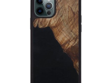 iPhone 12 Pro Wood+Resin Phone Case - Averi (Pure Black, 595743) For Discount