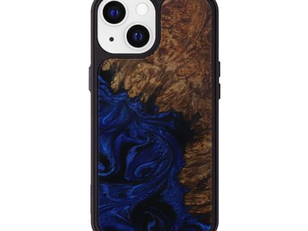 iPhone 13 Wood+Resin Phone Case - Evita (Dark Blue, 595960) Hot on Sale