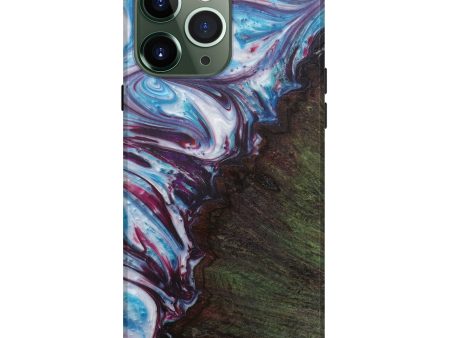 iPhone 13 Pro Max Wood+Resin Live Edge Phone Case - Daisy (Light Blue, 593781) on Sale