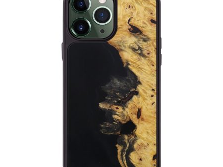 iPhone 13 Pro Max Wood+Resin Phone Case - Janelle (Pure Black, 595729) Online Sale