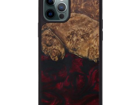 iPhone 12 Pro Wood+Resin Phone Case - Hassan (Dark Red, 595671) Supply