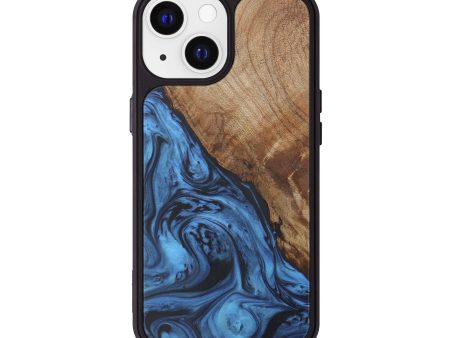 iPhone 13 Wood+Resin Phone Case - Harrietta (Dark Blue, 596160) Online