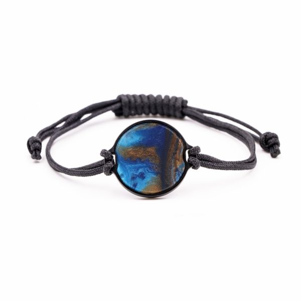 Circle ResinArt Bracelet - Rivy (Teal & Gold, 591950) Discount