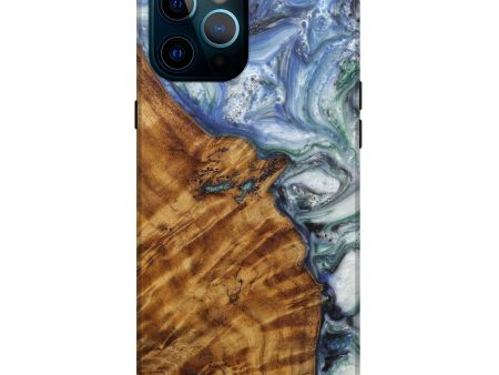 iPhone 12 Pro Max Wood+Resin Live Edge Phone Case - Eba (Light Blue, 595986) Fashion