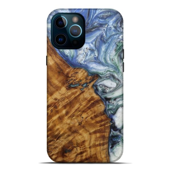 iPhone 12 Pro Max Wood+Resin Live Edge Phone Case - Eba (Light Blue, 595986) Fashion