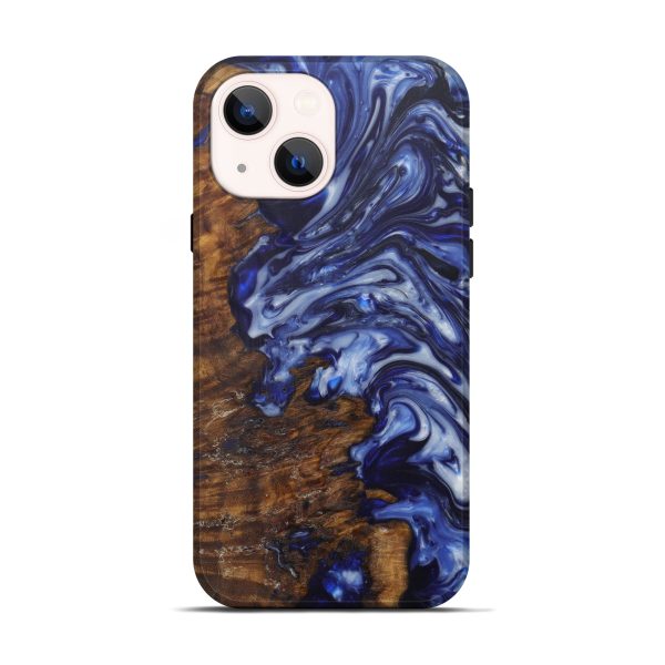 iPhone 13 Wood+Resin Live Edge Phone Case - Katti (Dark Blue, 594807) on Sale