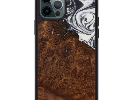 iPhone 12 Pro Max Wood+Resin Phone Case - Euna (Black & White, 591836) Discount