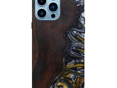 iPhone 14 Pro Max Wood+Resin Live Edge Phone Case - Azmeena (Black & White, 593787) Online Sale