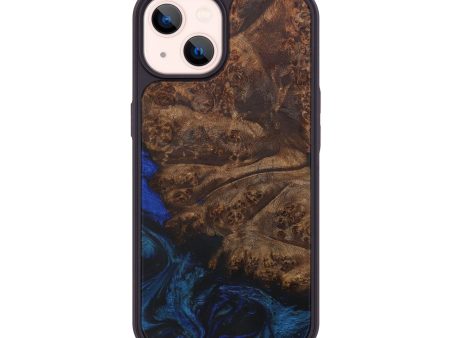 iPhone 14 Wood+Resin Phone Case - Claudius (Dark Blue, 596165) Online now