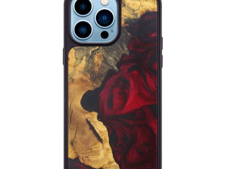 iPhone 14 Pro Max Wood+Resin Phone Case - Tobias (Dark Red, 595625) Sale