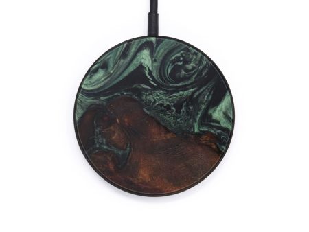 Circle Wood+Resin Wireless Charger - Susan (Dark Green, 591905) Online