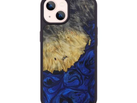 iPhone 14 Wood+Resin Phone Case - Jannie (Dark Blue, 590366) Online now