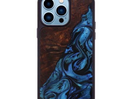 iPhone 14 Pro Max Wood+Resin Phone Case - Venice (Dark Blue, 593246) Online Sale