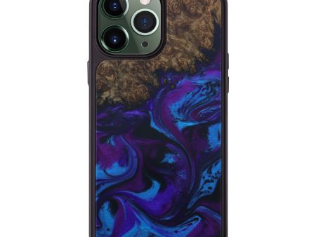 iPhone 13 Pro Max Wood+Resin Phone Case - Dinesh (Purple, 587635) For Sale