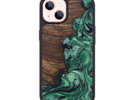 iPhone 14 Wood+Resin Phone Case - Camille (Dark Green, 589949) Sale