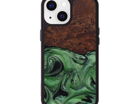 iPhone 13 Wood+Resin Phone Case - Bekki (Dark Green, 595935) Supply