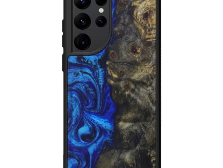 Galaxy S22 Ultra Wood+Resin Phone Case - Roxanne (Dark Blue, 593280) Cheap