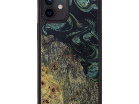 iPhone 12 Wood+Resin Phone Case - Debera (Dark Green, 593638) Online now