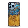 iPhone 14 Pro Max Wood+Resin Phone Case - Sampson (Teal & Gold, 594965) Online Sale