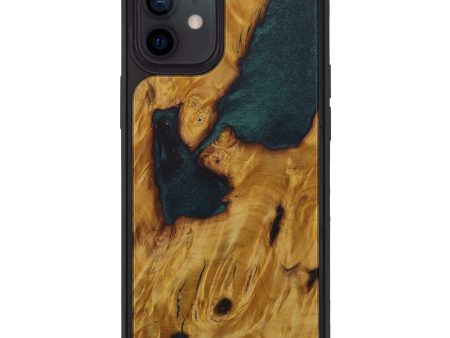 iPhone 12 Wood+Resin Phone Case - Vuno (Dark Green, 587221) For Sale