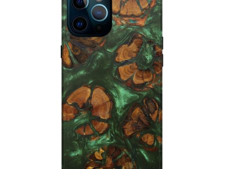 iPhone 12 Pro Max Wood+Resin Live Edge Phone Case - Stephen (Dark Green, 594175) Online Sale