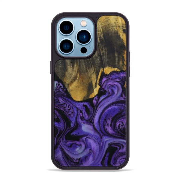 iPhone 14 Pro Max Wood+Resin Phone Case - Nolana (Purple, 595042) Online Hot Sale