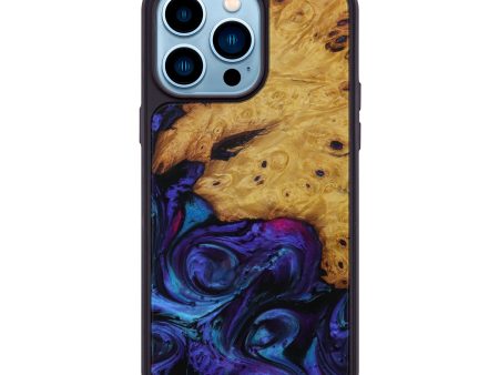 iPhone 14 Pro Max Wood+Resin Phone Case - Vanesa (Purple, 593675) For Cheap