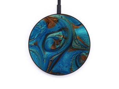 Circle ResinArt Wireless Charger - Hedy (Teal & Gold, 589506) on Sale