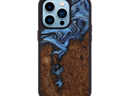 iPhone 14 Pro Wood+Resin Phone Case - Zelma (Dark Blue, 588248) Online Hot Sale