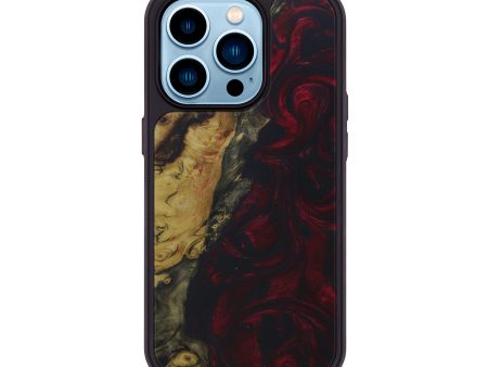 iPhone 14 Pro Wood+Resin Phone Case - Teymour (Dark Red, 587430) Sale