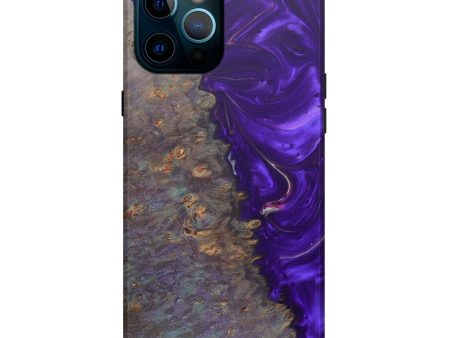 iPhone 12 Pro Max Wood+Resin Live Edge Phone Case - Sotos (Purple, 590689) For Cheap