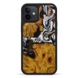 iPhone 12 Wood+Resin Phone Case - Tyke (Black & White, 592676) For Discount