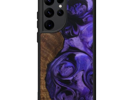 Galaxy S22 Ultra Wood+Resin Phone Case - Sibella (Purple, 595387) Online now