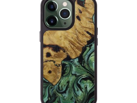 iPhone 13 Pro Wood+Resin Phone Case - Aidyn (Dark Green, 590548) Online