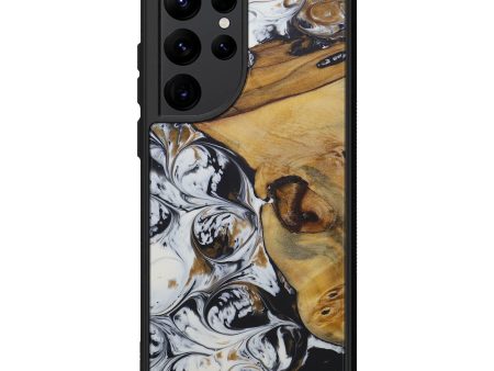 Galaxy S22 Ultra Wood+Resin Phone Case - Ardeth (Black & White, 594064) For Cheap