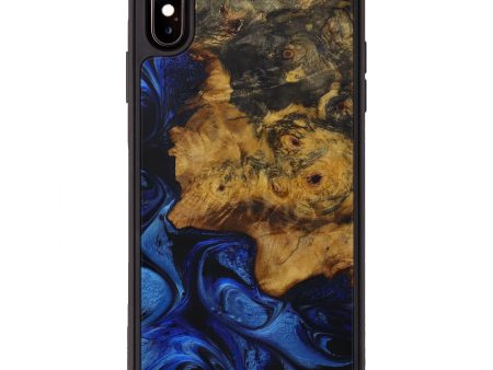 iPhone Xs Max Wood+Resin Phone Case - Damarion (Dark Blue, 593277) Sale